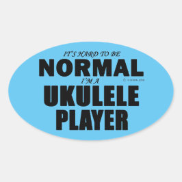 Autocollant ovale du joueur Ukulele normal