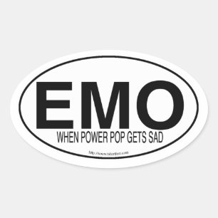 Autocollant ovale euro style Emo Musique Slogan 