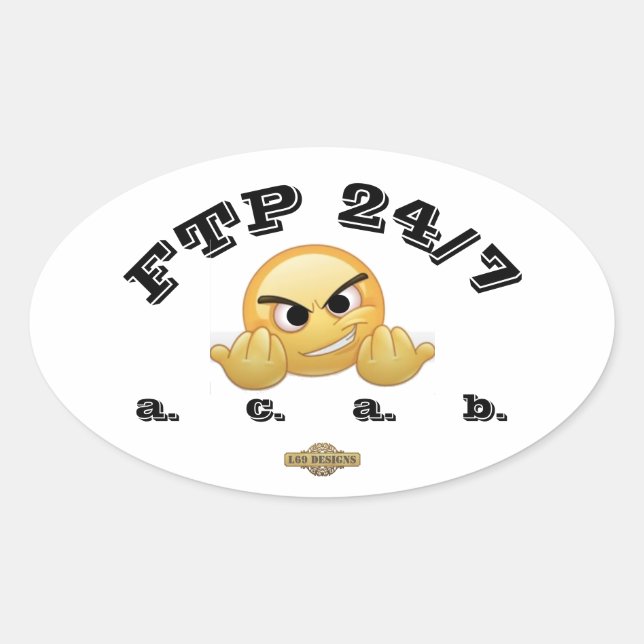 autocollant ovale "FTP 24/7" (Devant)