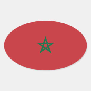 Autocollant ovale Marokko-Flagge Aufkleb   de