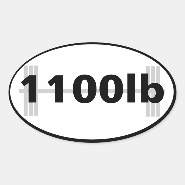 autocollant ovale total de 1 100 livres (Devant)