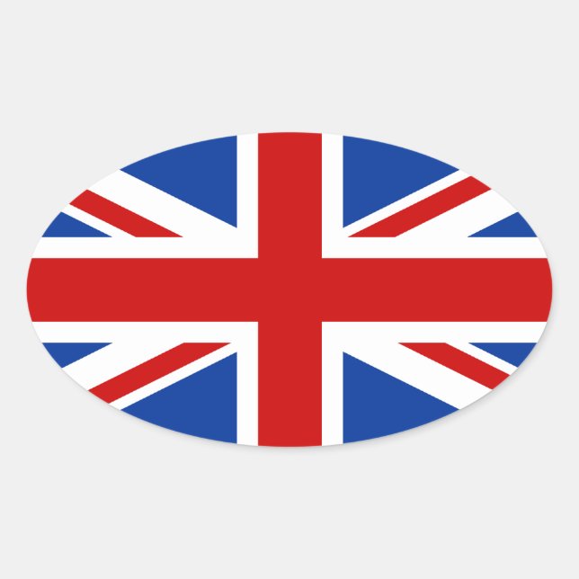 Autocollant ovale Union Jack (Devant)