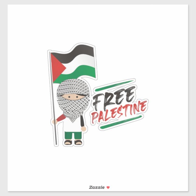 Autocollant Palestine, Drapeau palestinien, Gaza (Feuille)