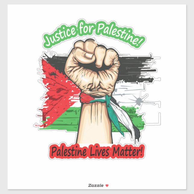 Autocollant Palestine, Drapeau palestinien, Gaza (Feuille)