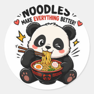 AUTOCOLLANT PANDA LES NOUILLES RENDENT TOUT MEILLE