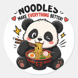 AUTOCOLLANT PANDA LES NOUILLES RENDENT TOUT MEILLE