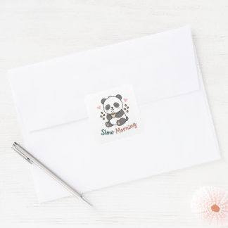 Autocollant Panda Matin Lent | Esthétique Mignonne