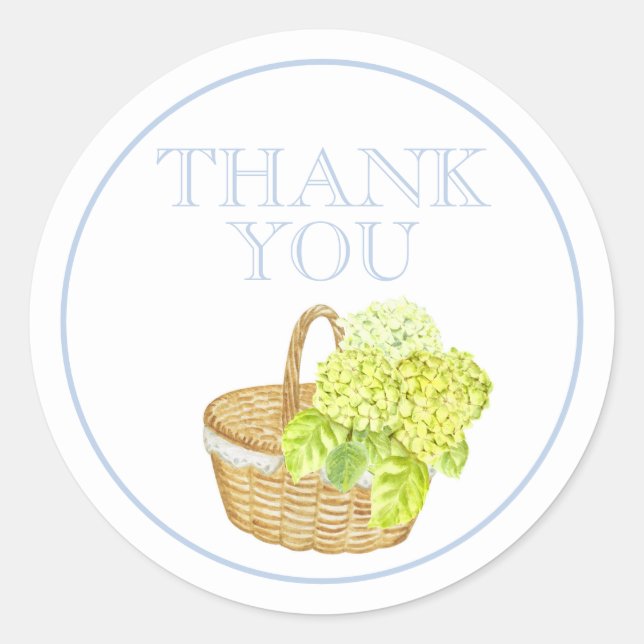 Autocollant panier d'hydrangeas personnalisé de re (Devant)