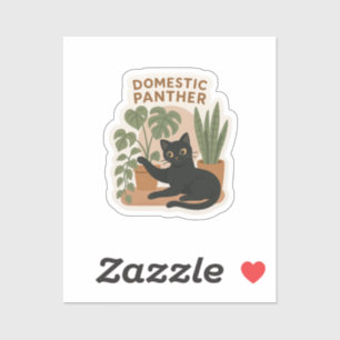 Autocollant Panther domestique Chat noir avec Ho