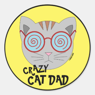 Autocollant Papa Chat Fou