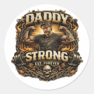 Autocollant Papa Fort et Drôle de Fitness Stickers