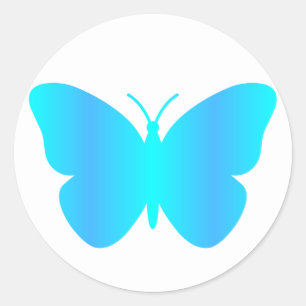 Autocollant papillon bleu dégradé