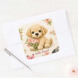 Autocollant papillon floral chiot mignon – Fantais