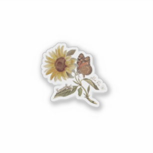 Autocollant Papillon Tournesol, Autocollant Ground