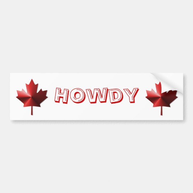 Autocollant pare-chocs Howdy Canada Flag Maple Lea (Devant)
