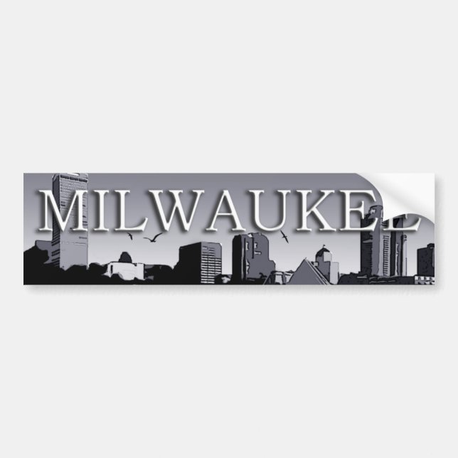 Autocollant pare-chocs Milwaukee Wisconsin Skyline (Devant)