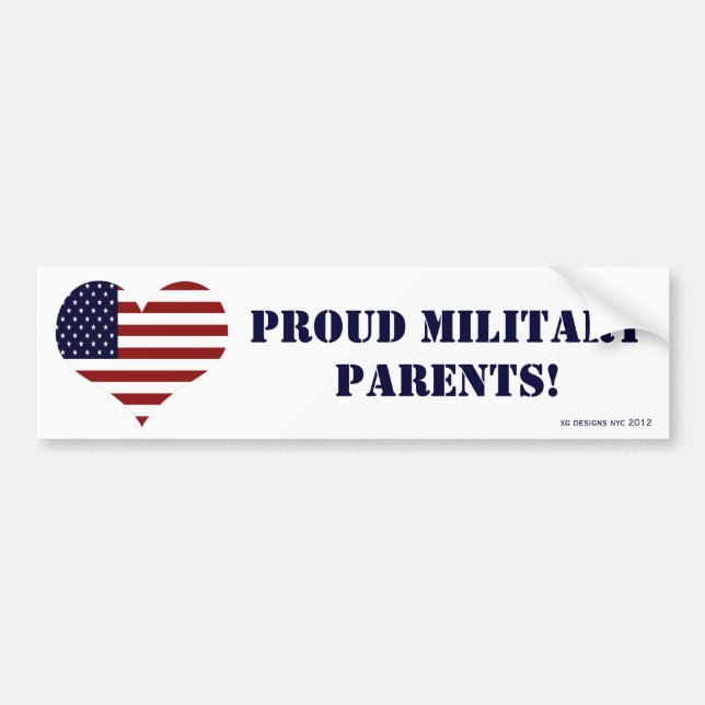 Autocollant pare-chocs Patriotic Fiers Parents Mil (Devant)