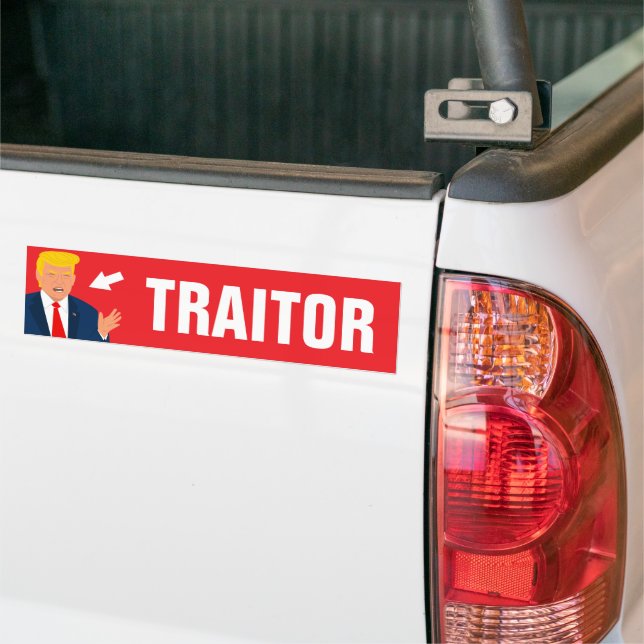 Autocollant pare-chocs Traitor Anti Trump Car (Sur camion)