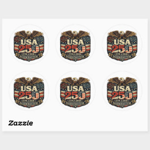Autocollant patriotique USA 250 Bald Eagle 1776-20