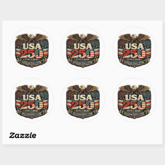 Autocollant patriotique USA 250 Bald Eagle 1776-20