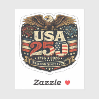 Autocollant patriotique USA 250 Bald Eagle 1776-20