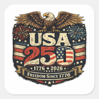 Autocollant patriotique USA 250 Bald Eagle 1776-20