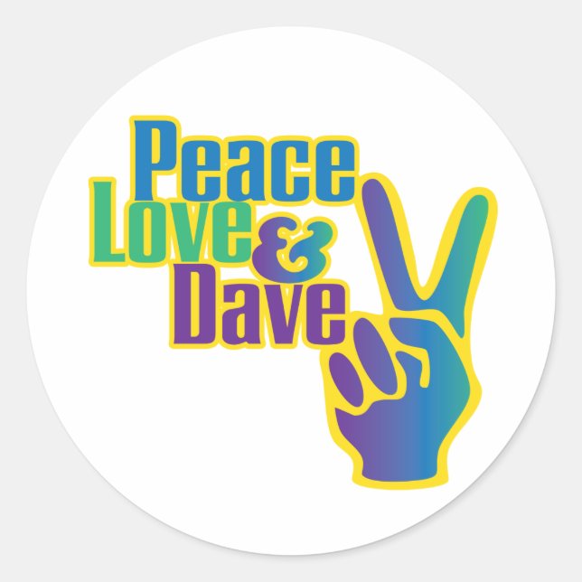 Autocollant Peace, Love & Dave (Devant)