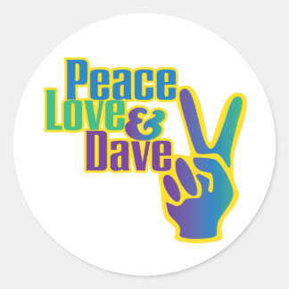 Autocollant Peace, Love & Dave