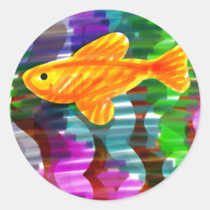 Autocollant peint à la main de poissons