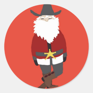 Autocollant Père Noël Cowboy