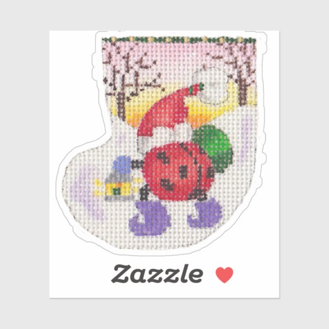 autocollant père Noël ladybug (Feuille)