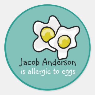 Autocollant personnalisable d'allergie d'oeufs