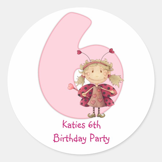 Autocollant personnalisable de 6e anniversaire - m (Devant)