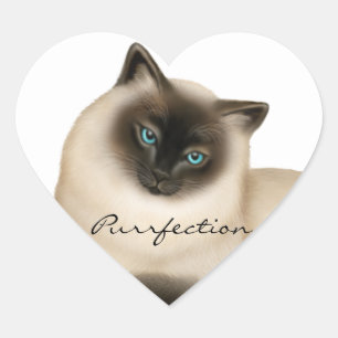 Autocollant personnalisable de chat siamois