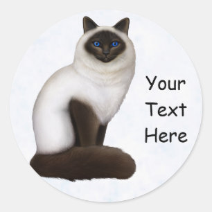 Autocollant personnalisable de joli chat de Birman