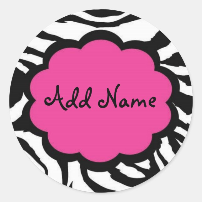 Autocollant personnalisable de zèbre de fille de (Devant)