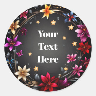 Autocollant personnalisable floral Fêtes/Mariages