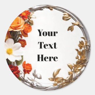 Autocollant personnalisable floral Fêtes/Mariages