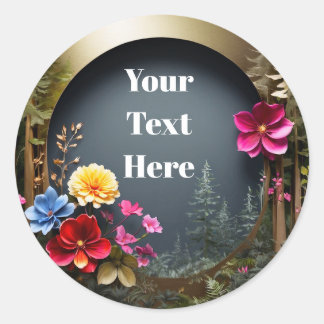 Autocollant personnalisable floral Fêtes/Mariages