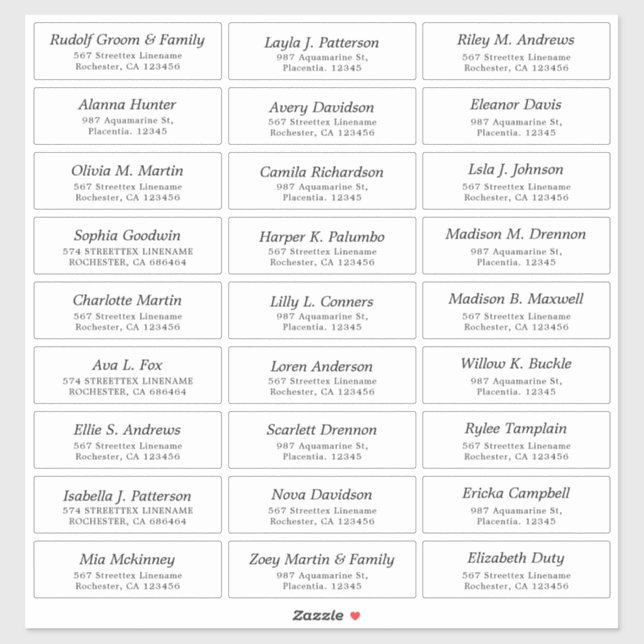 Autocollant personnalisable Mariage invité (Feuille)