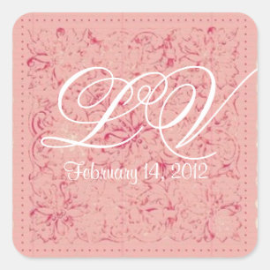 Autocollant personnalisable Monogramme Mariage en 