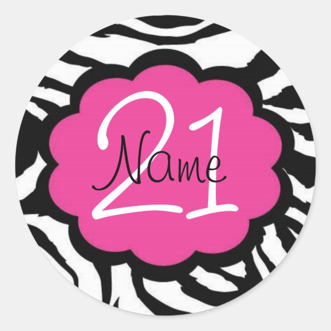 Autocollant personnalisé 21e anniversaire (Devant)