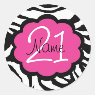 Autocollant personnalisé 21e anniversaire