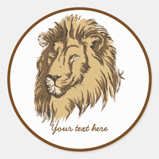 Autocollant personnalisé à la tête de lion (Devant)