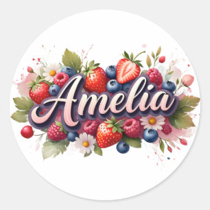 Autocollant personnalisé Amelia Berry Design flora