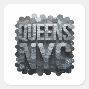 Autocollant personnalisé argenté QUEENS NYC Craft