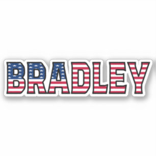 Autocollant personnalisé au nom de Bradley avec le