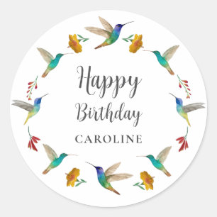 Autocollant personnalisé d'anniversaire Colibri