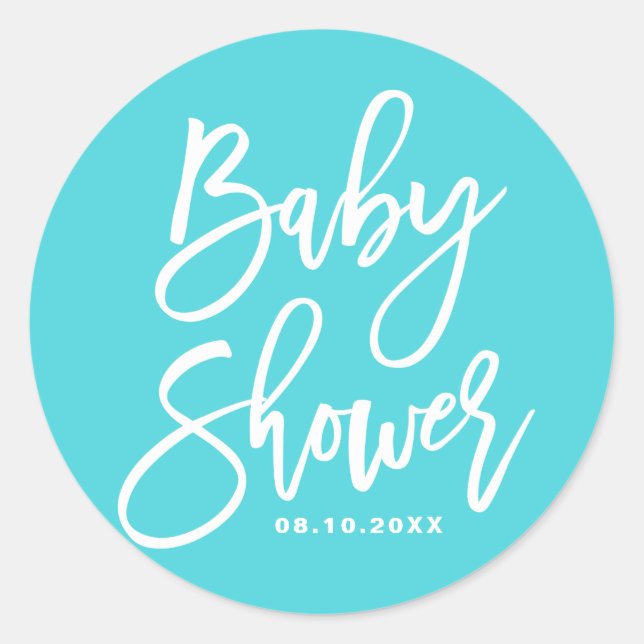 Autocollant personnalisé de Baby Shower écriture m (Devant)