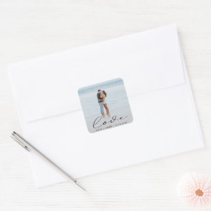 Autocollant personnalisé de mariage avec écriture